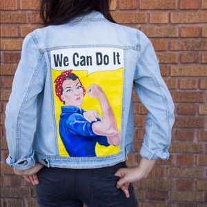 “Rosie the Riveter” denim jacket.